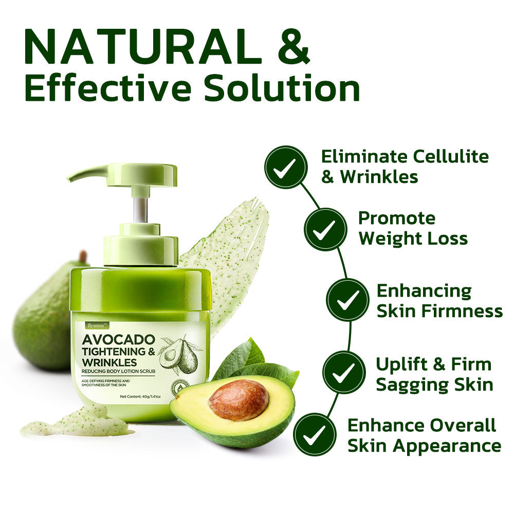 flysmus™ Avocado Tightening & Wrinkles Reducing Body Lotion Scrub (🇺🇸AAD Recommended)